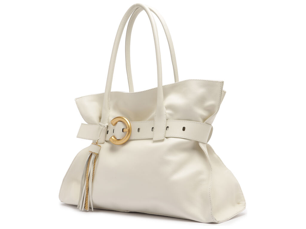 bolsa arezzo shopping branca couro isa grande-2