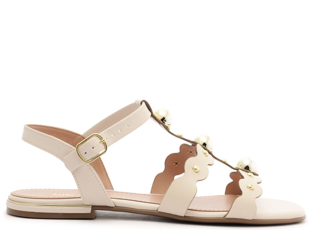 sandalia anacapri rasteira off-white esferas douradas-1