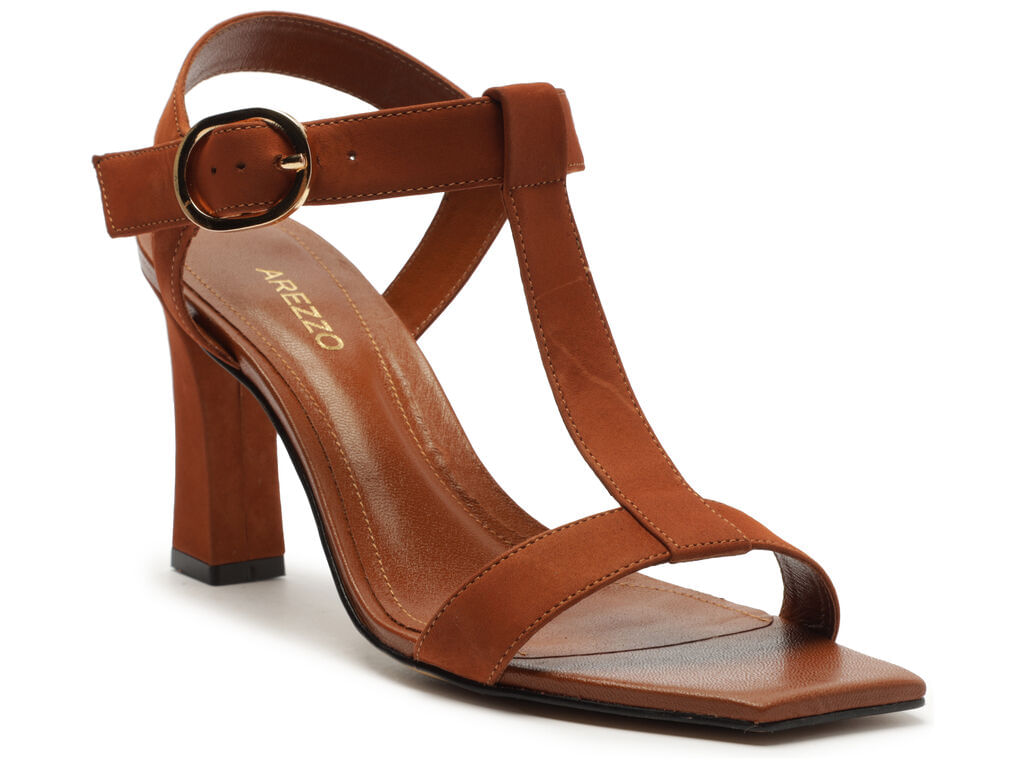 sandalia arezzo t-strap arezzo caramelo fivela bold salto geometrico-2