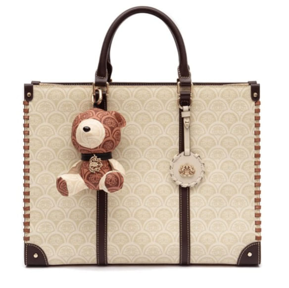 bolsa tote isla sirena monograma canvas creme§-1