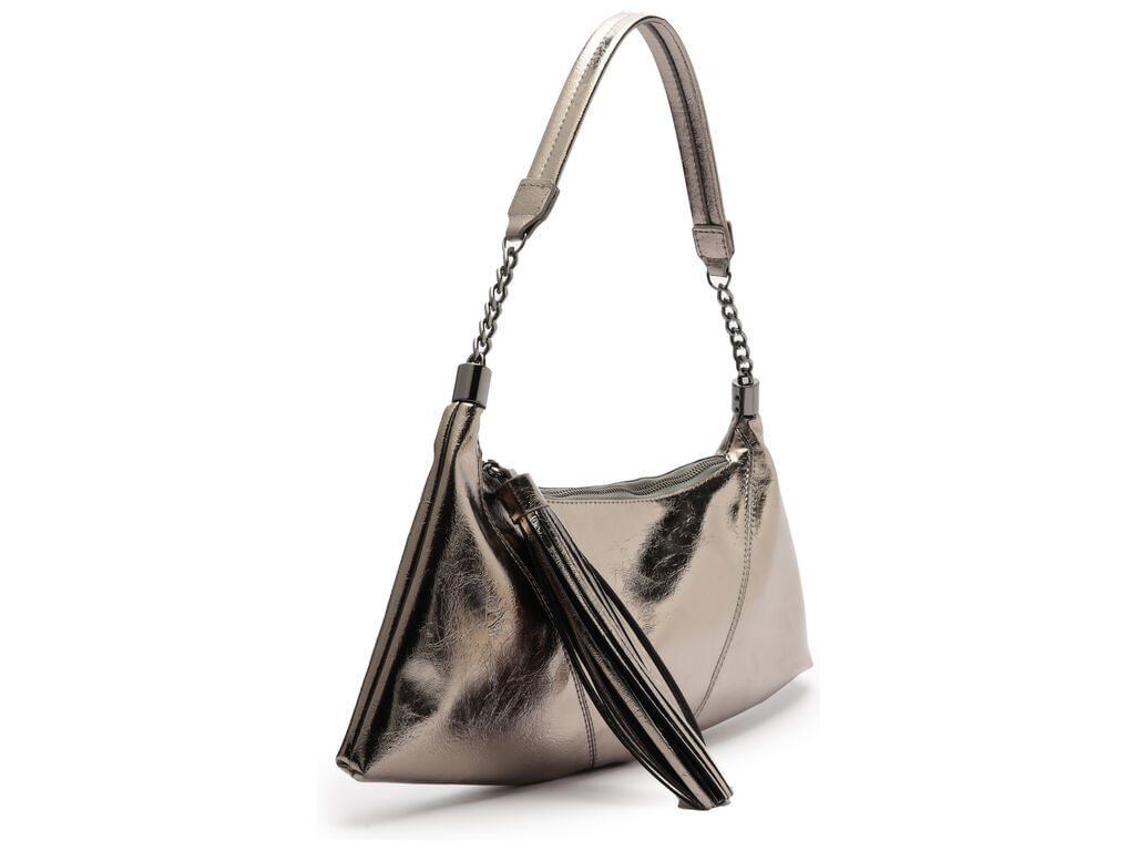 bolsa anacapri pewter metalizada tassel alca de corrente-2
