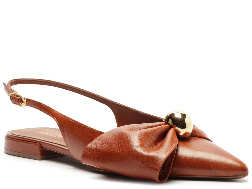 sapatilha arezzo slingback couro caramelo laco e detalhe dourado-2