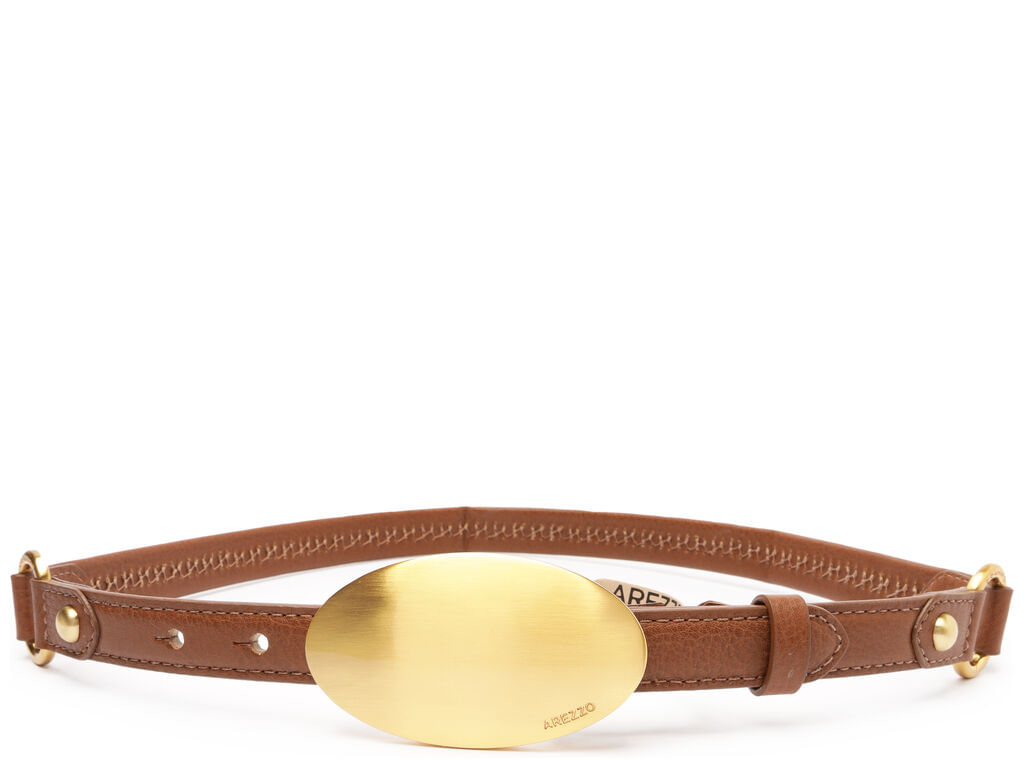 cinto arezzo marrom couro fivela maxi metal-1