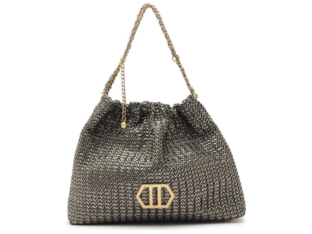 bolsa arezzo hobo metalizada pewter esther grande-1