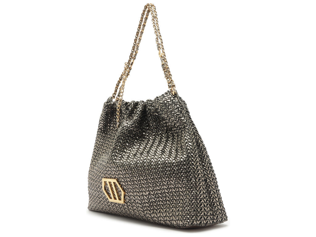 bolsa arezzo hobo metalizada pewter esther grande-2