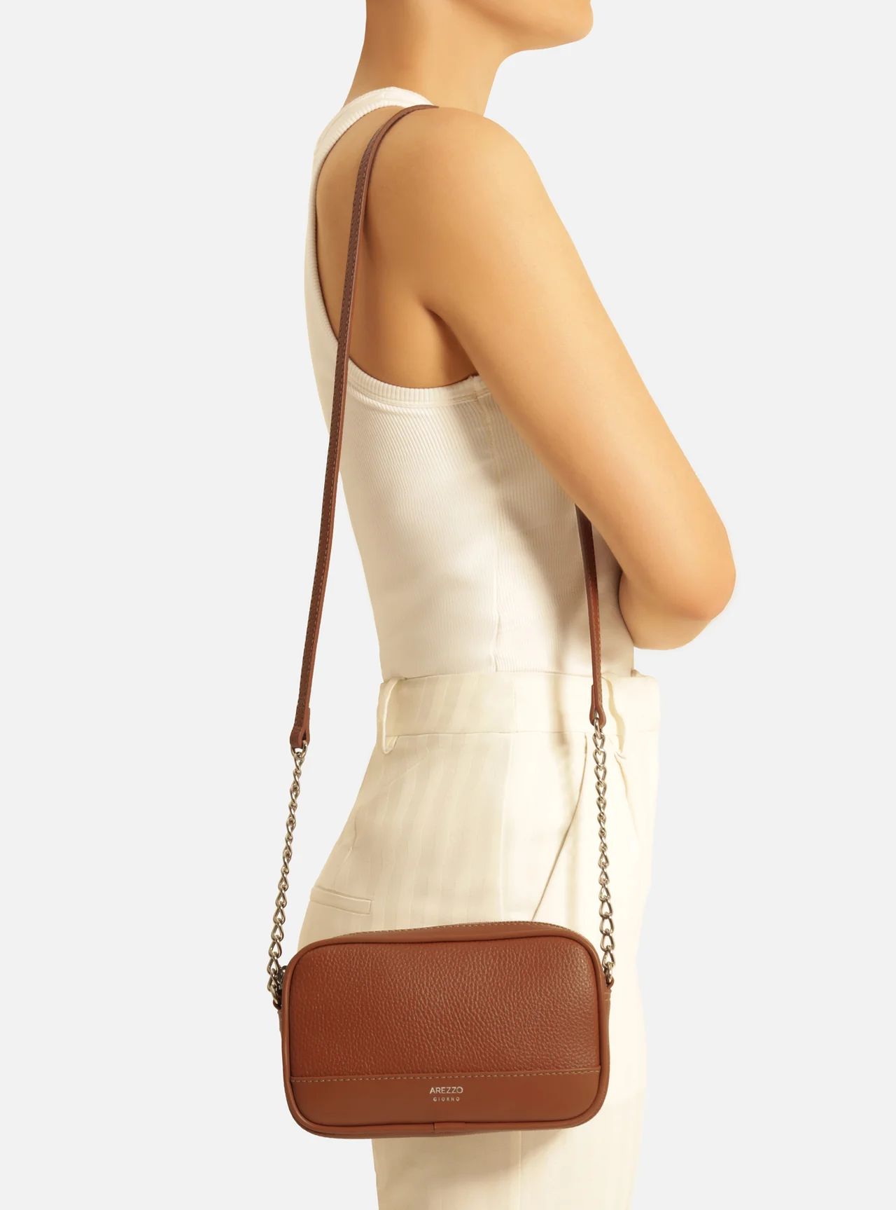 bolsa arezzo tiracolo caramelo pequena corrente basic 5001-2