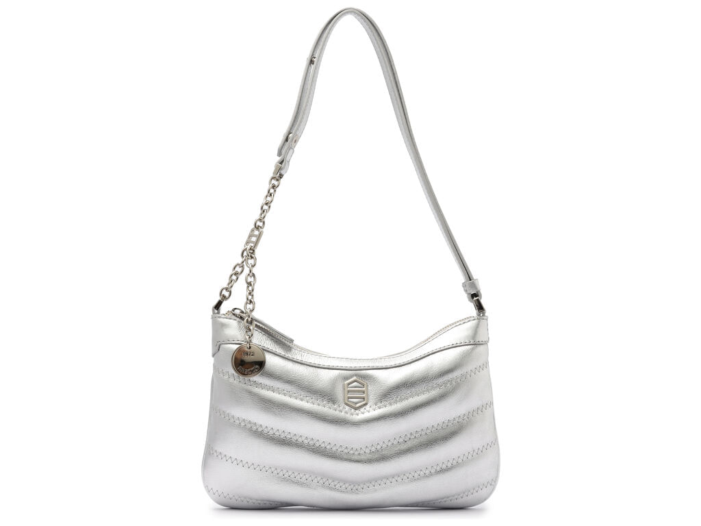 bolsa arezzo shoulder media prateada corrente metalica costuras diagonal-1