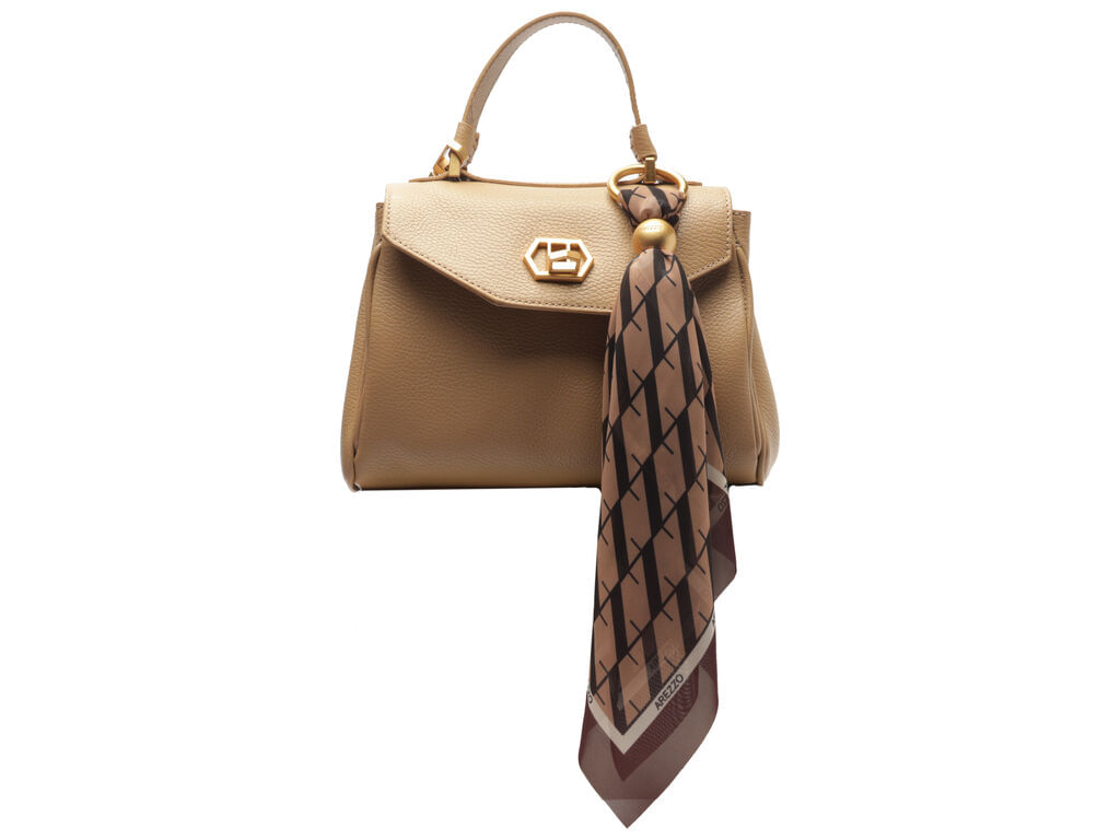 bolsa arezzo satchel bege couro pequena lenco-1
