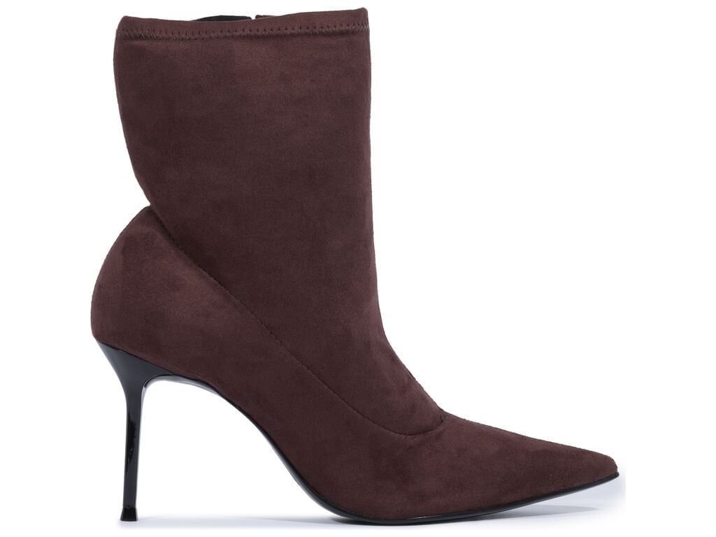 bota schutz cano curto camurca marrom salto fino bico fino-1