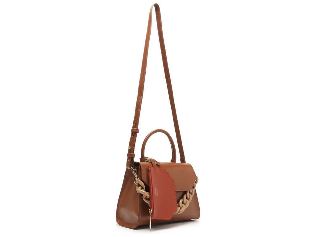 bolsa arezzo satchel caramelo iara media 5002-2