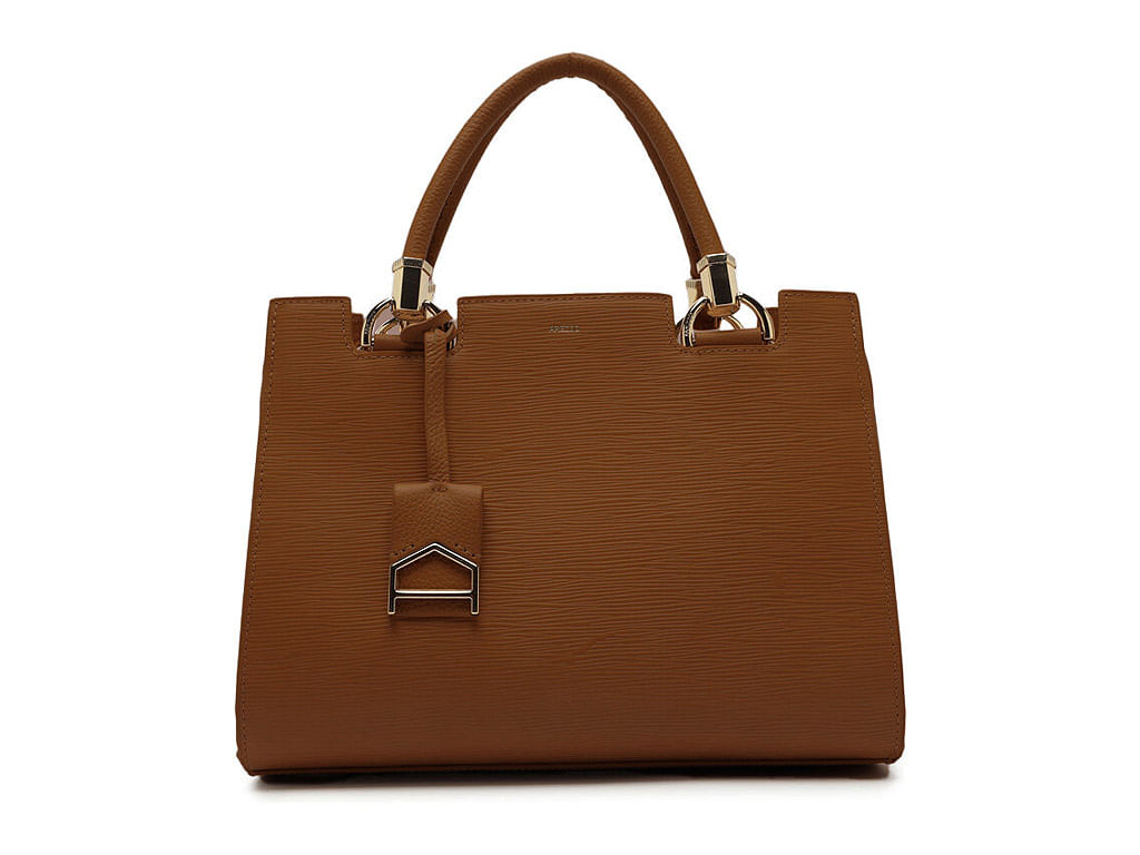 bolsa arezzo tote caramelo couro abraccio grande detalhe metalizado-1
