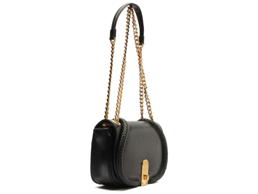 bolsa arezzo shoulder bag preta pequena detalhe trancado-2