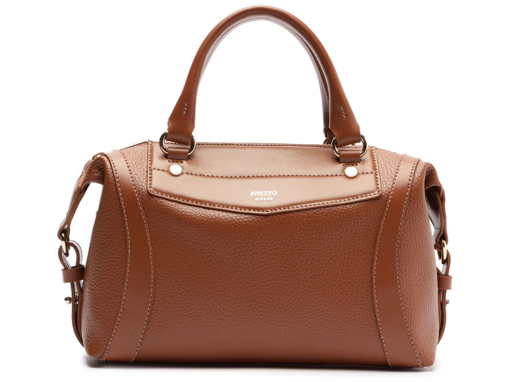 bolsa arezzo tote caramelo texturizada pequena-1