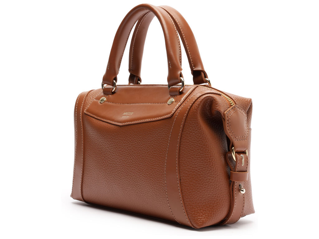 bolsa arezzo tote caramelo texturizada pequena-2