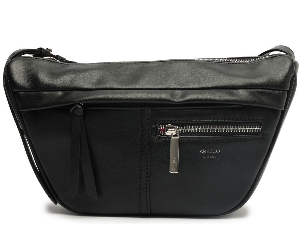 bolsa arezzo tiracolo preta media ziper externo-1