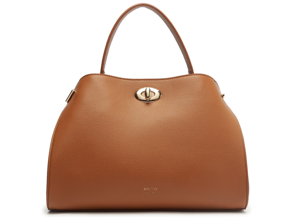 bolsa arezzo tote caramelo grande fecho metalico-1