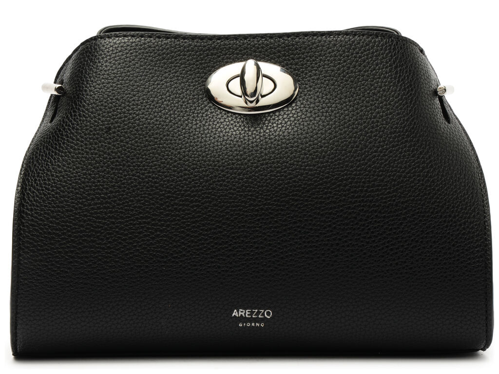 bolsa arezzo tote preta pequena fecho metalico-1