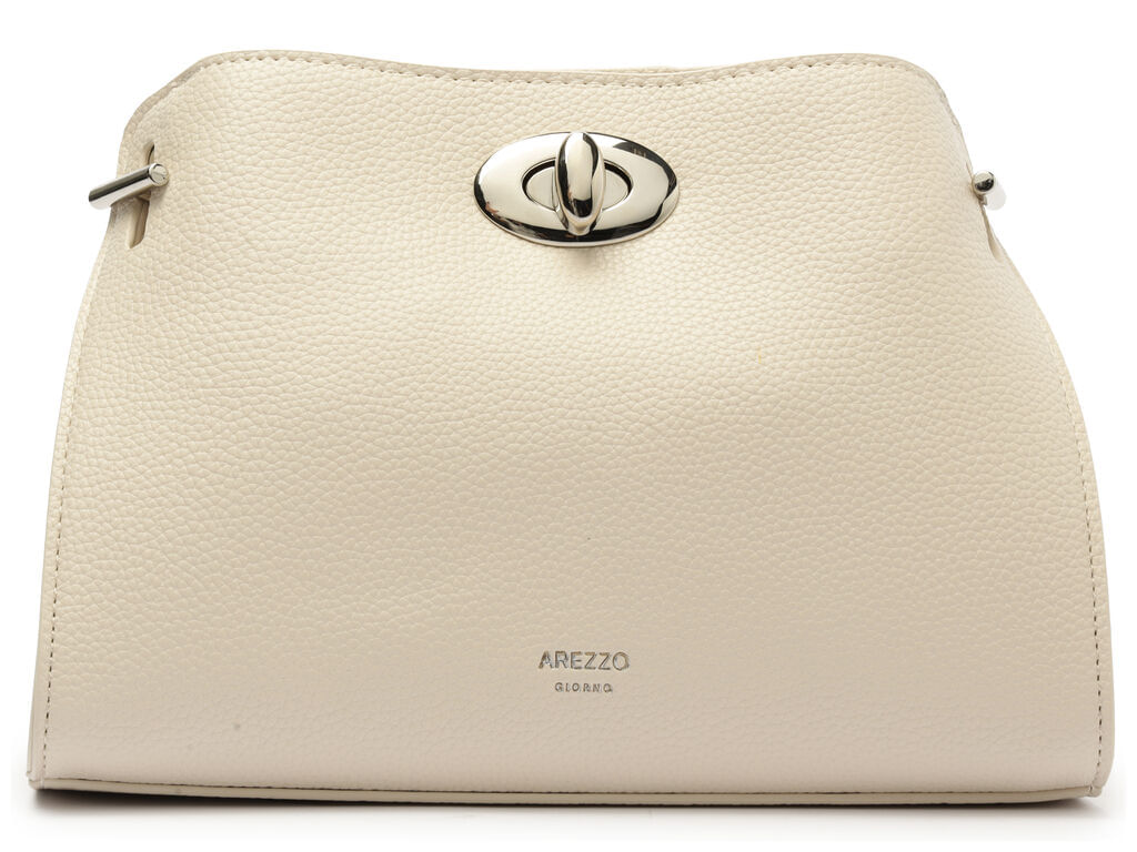 bolsa arezzo tote off-white pequena fecho metalico-1