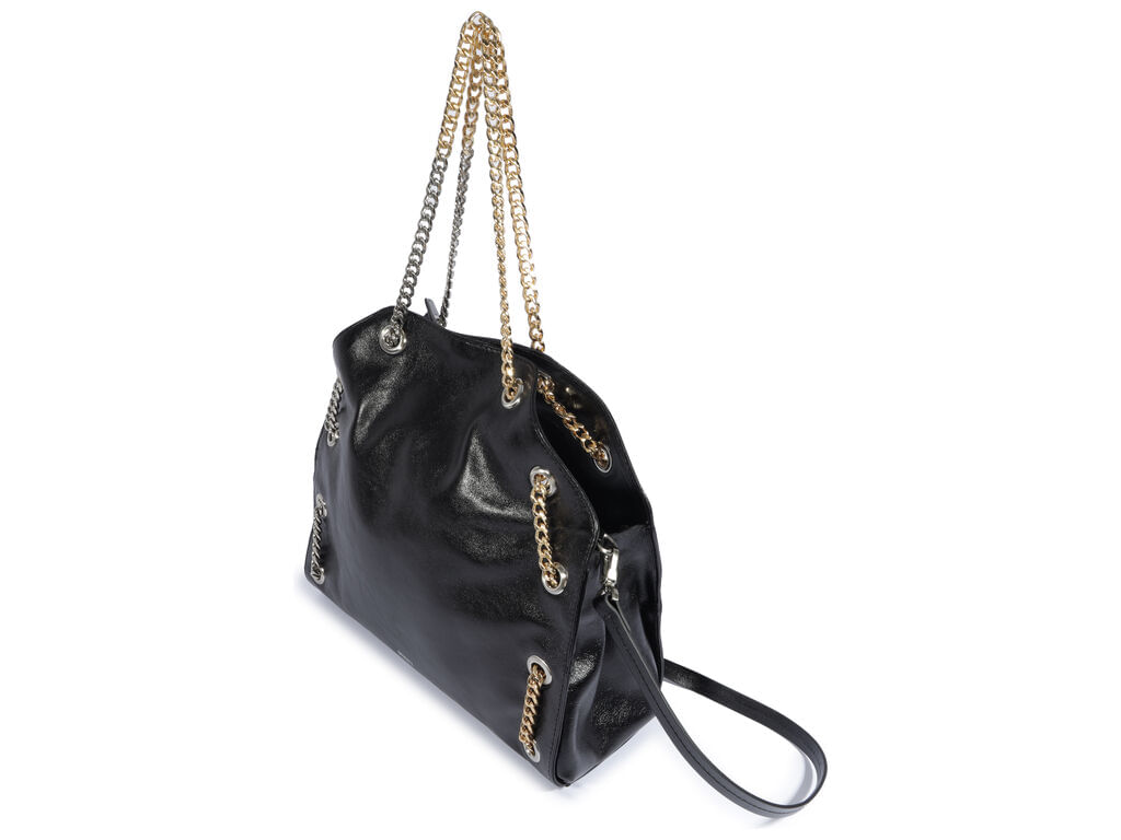 bolsa schutz tiracolo cassie couro preta media-2