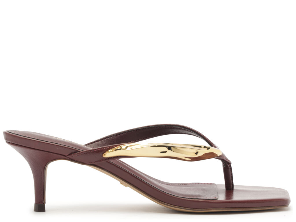 tamanco arezzo vinho couro salto fino flip flop metal-1