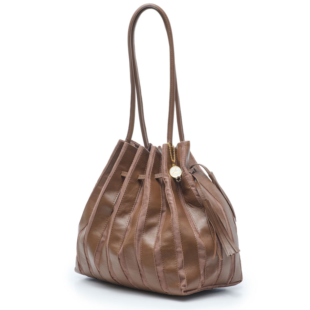 bolsa la spezia bucket celine roma ouro cappuccino ls375-2