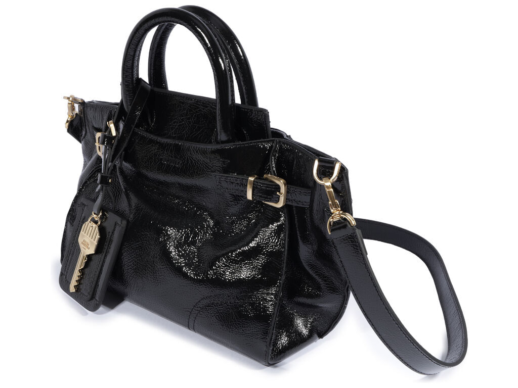 bolsa schutz mini tote heaven couro preta pequena-2