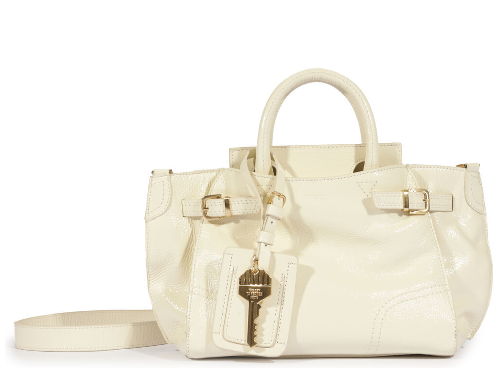 bolsa schutz mini tote heaven couro verniz branco neve pequena-1