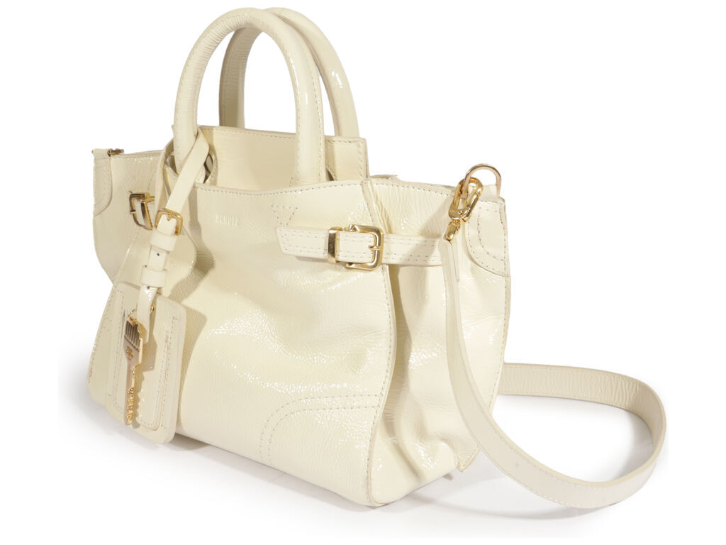 bolsa schutz mini tote heaven couro verniz branco neve pequena-2