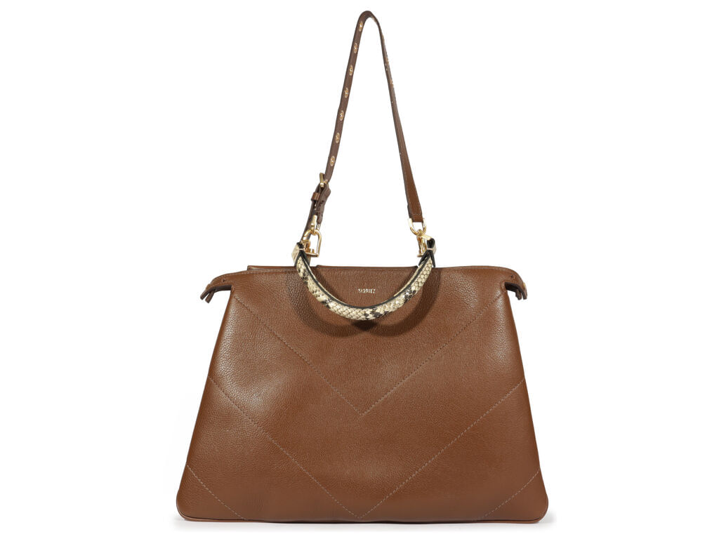 bolsa schutz tote couro marrom grande alca python-1