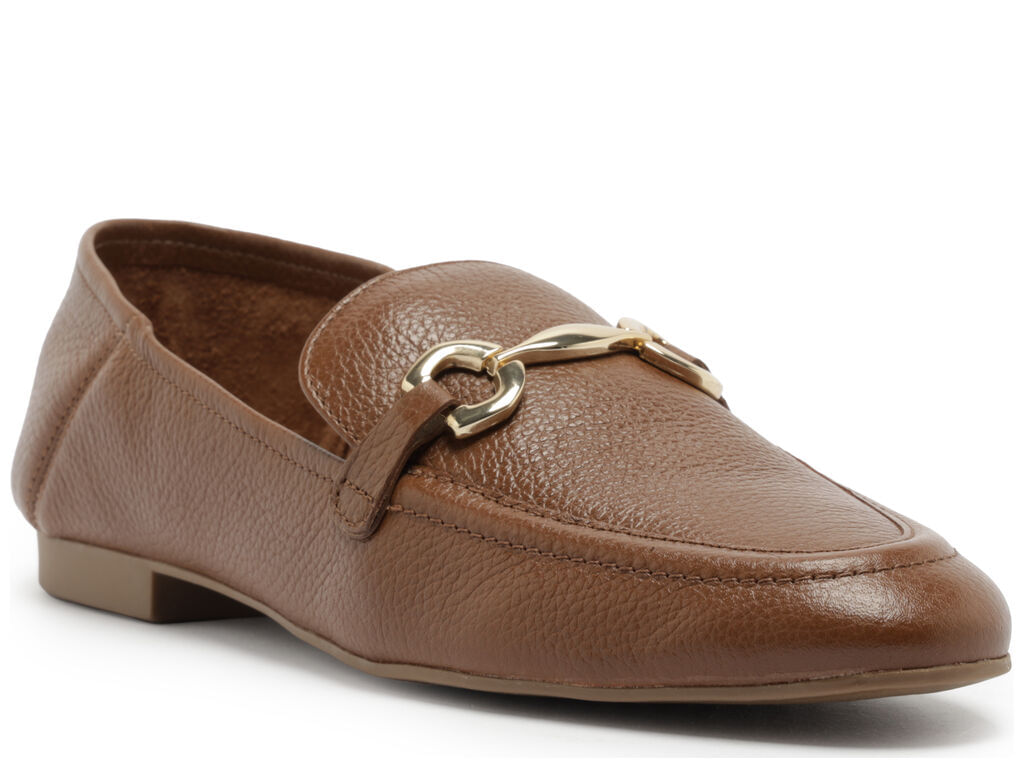 mocassim arezzo caramelo couro bridao metalico basico-2