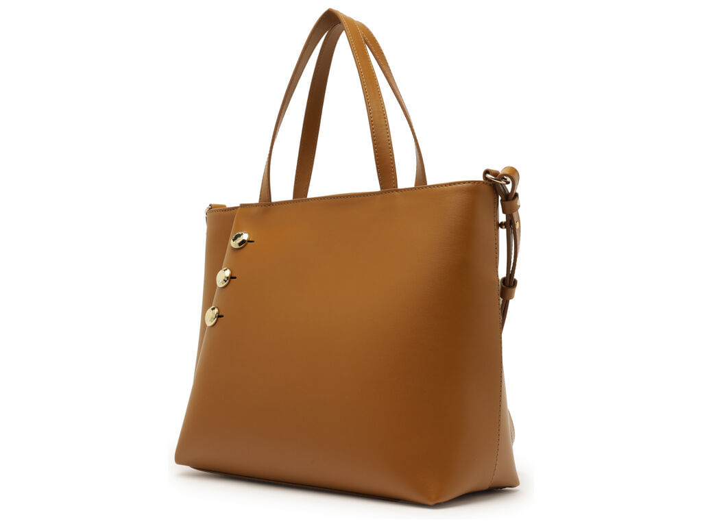 bolsa arezzo tote media caramelo botoes dourados-2