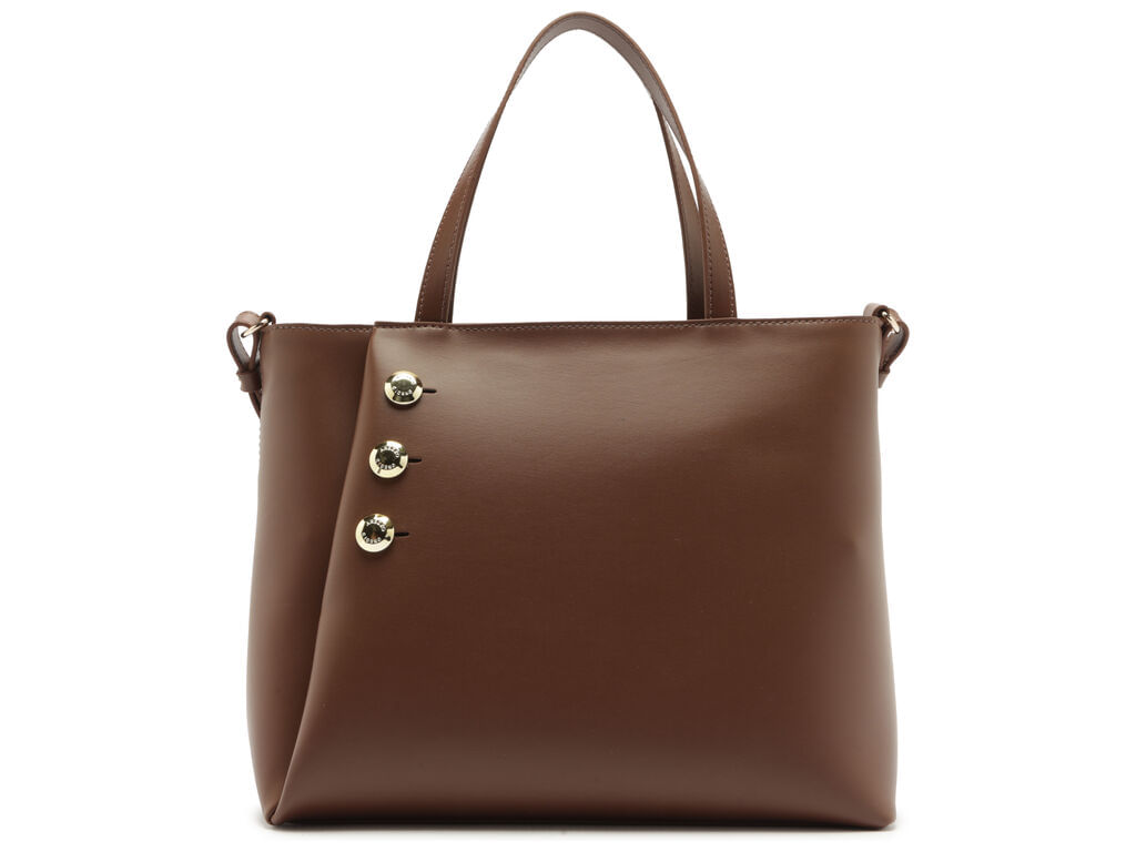 bolsa arezzo tote media marrom botoes dourados-1