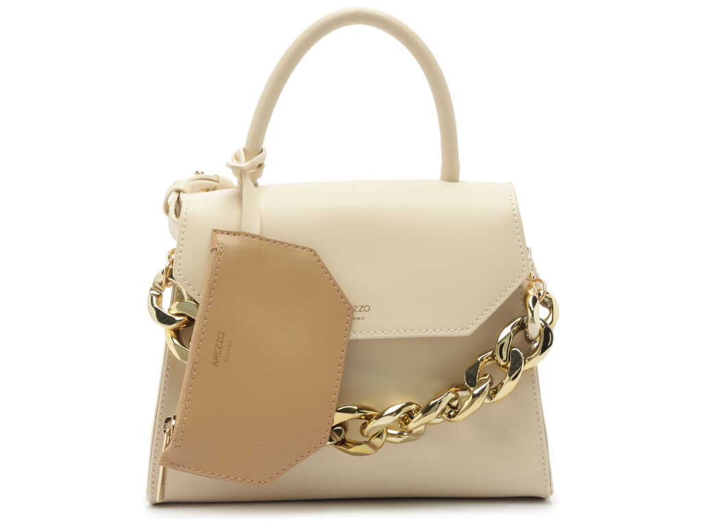 bolsa arezzo satchel off-white iara media bege-1