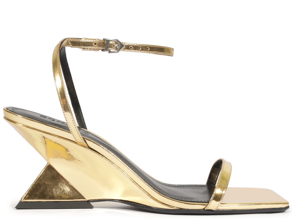sandalia schutz joanna sculpt dourado couro verniz-1