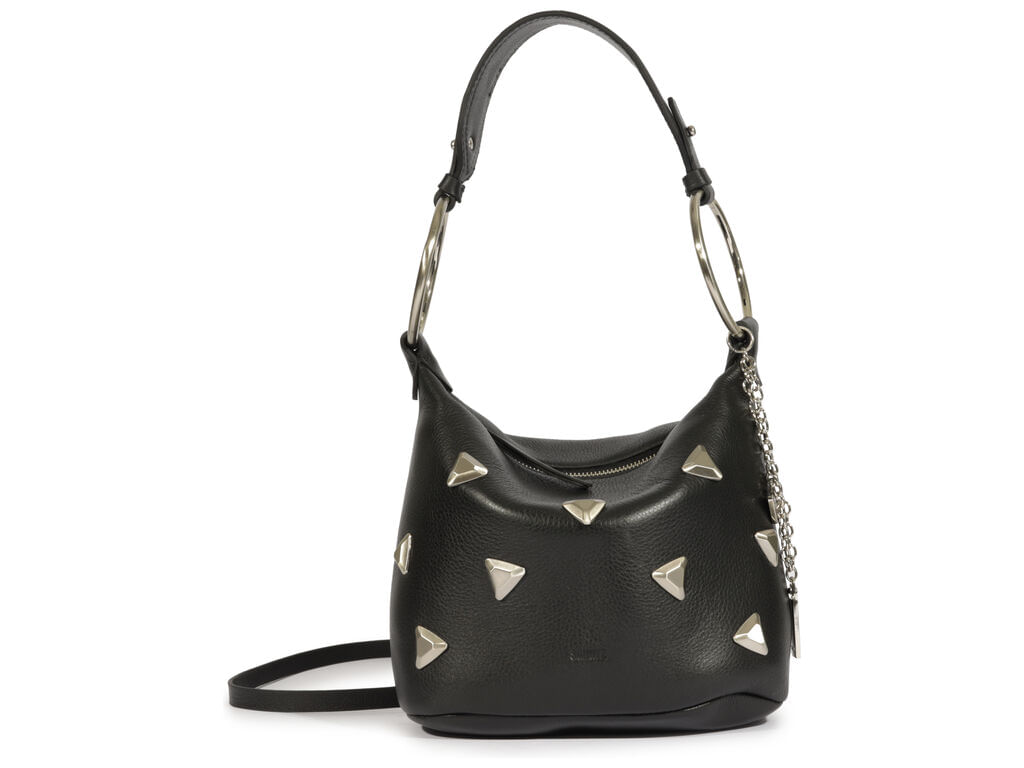 bolsa schutz hobo couro preta pequena tachas metalicas-1