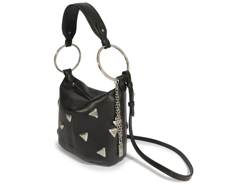bolsa schutz hobo couro preta pequena tachas metalicas-2