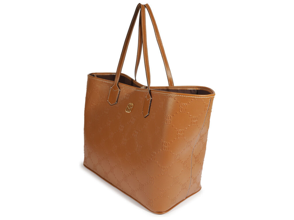 bolsa schutz shopping grande caramelo couro monograma-2