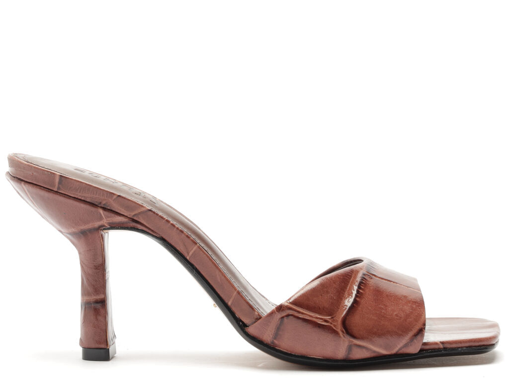 sandalia schutz mule posseni casual couro croco marrom-1
