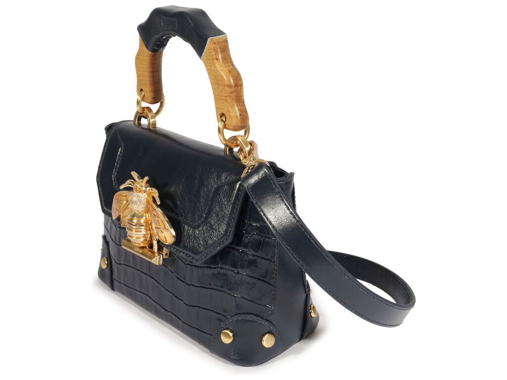 bolsa schutz couro croco pequena bee-2
