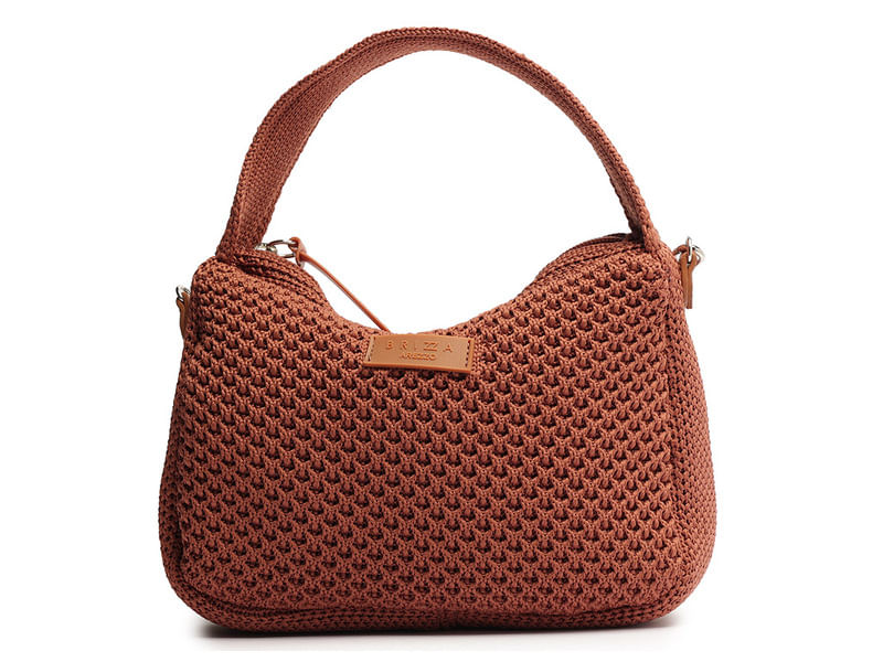 bolsa brizza clutch marrom pequena croche-1