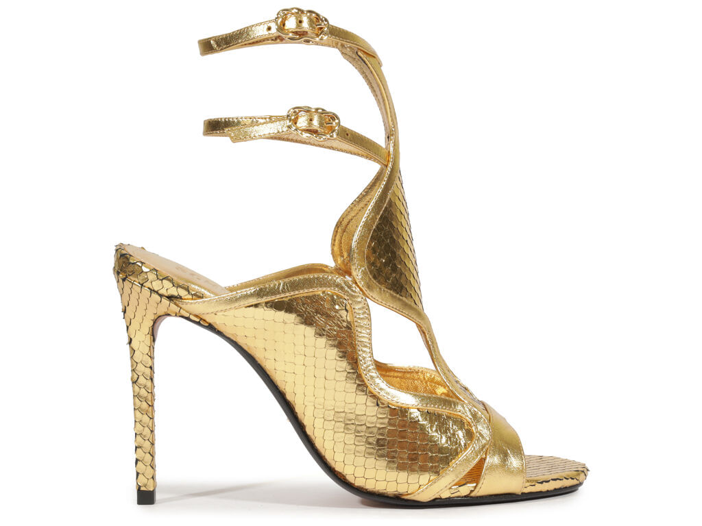 sandalia schutz couro snake dourada metalizado-1