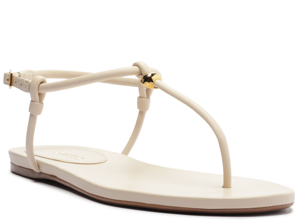 sandalia arezzo rasteira off-white slim tiras metal-2