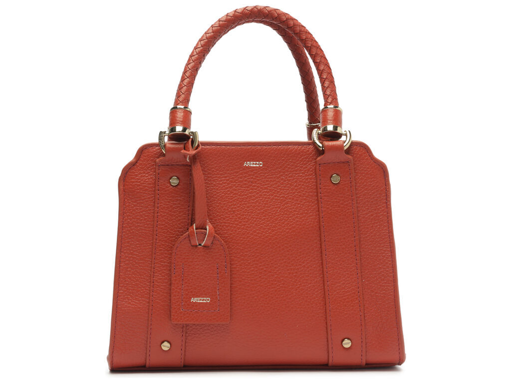 bolsa arezzo tote vermelha couro piazza media-1