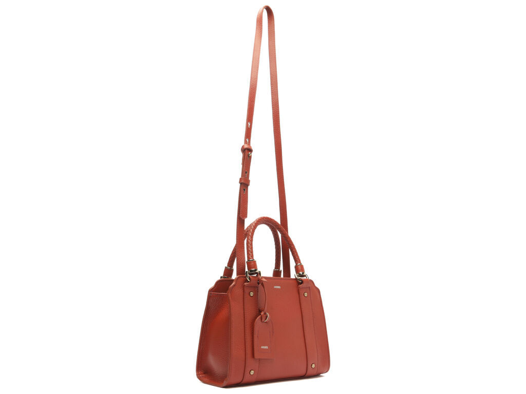 bolsa arezzo tote vermelha couro piazza media-2