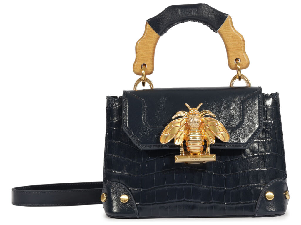 bolsa schutz couro croco pequena bee-1