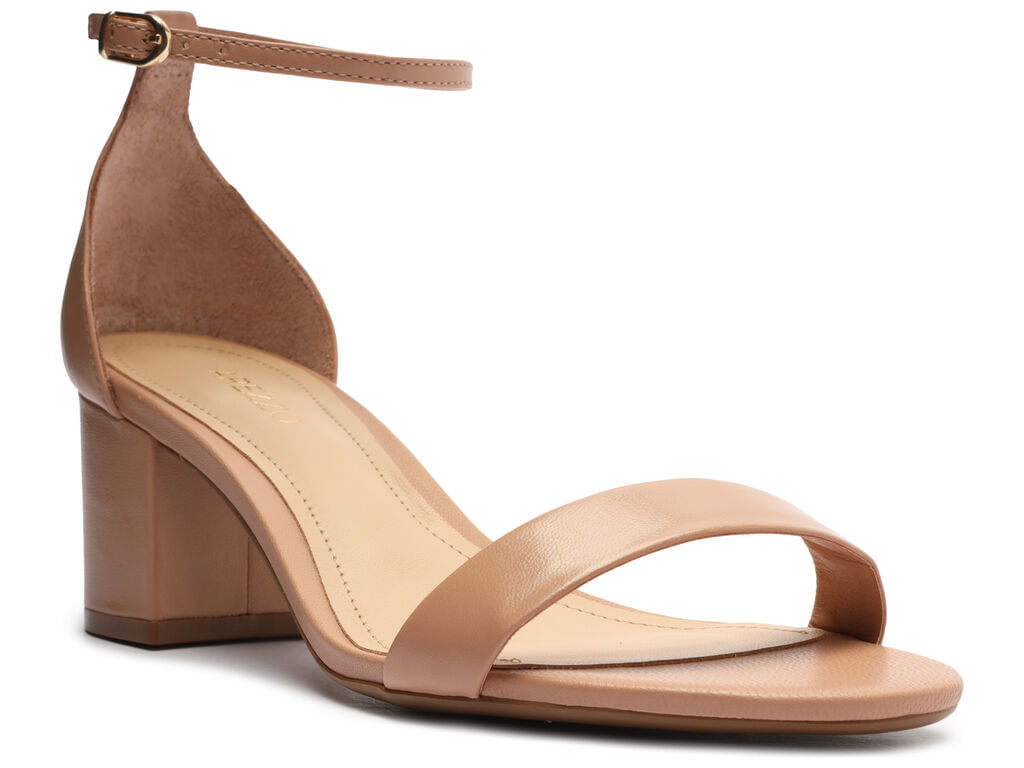 Imagem da variante: Sandália Areia Couro Bloco Fivela Isabelli Arezzo NAPPA CAPRA - TRUE SAND - 33