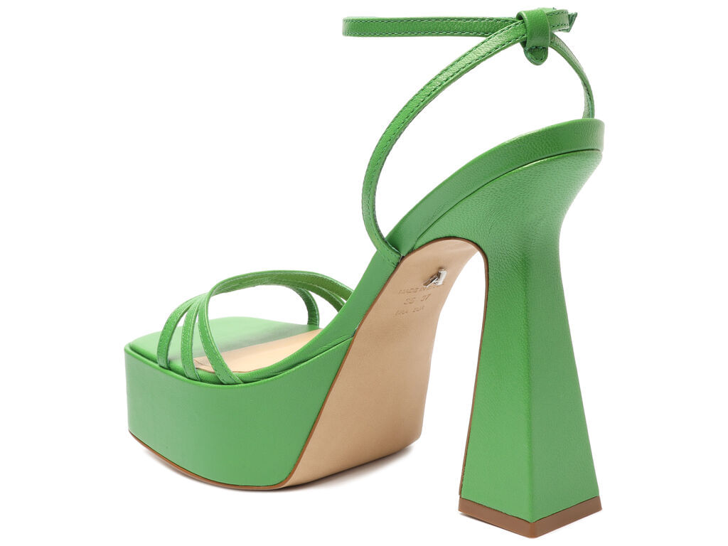 sandalia verde couro meia pata bico quadrado arezzo-3
