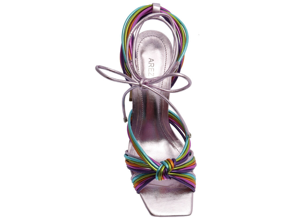sandalia colorida metalizada bico quadrado arezzo-3