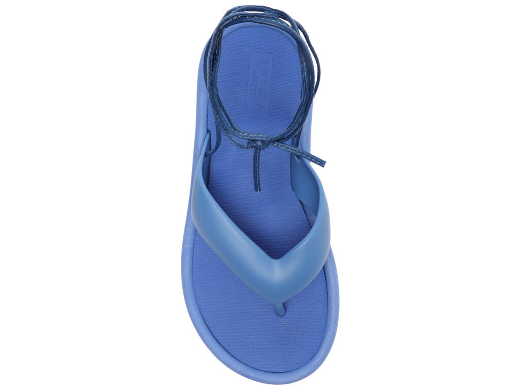 sandalia azul flatform tiras bombada amarracao brizza§-4