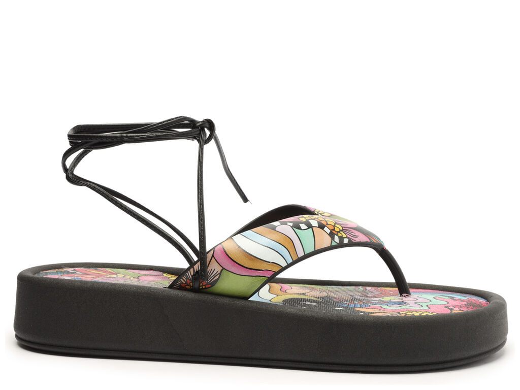 sandalia preta estampa flatform amarracao brizza-2